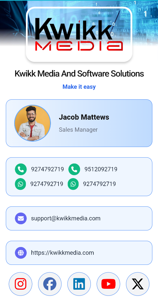 Kwikk Mini Website Live Profile Mockup